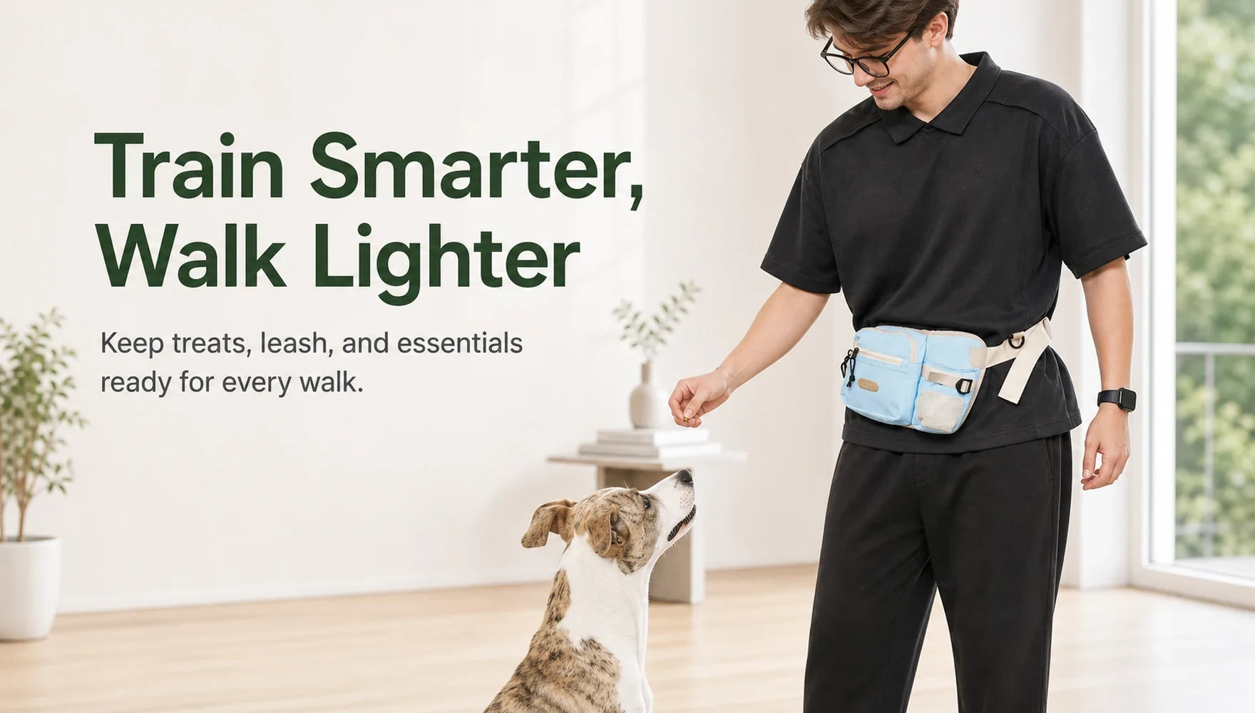Pawsbetter Leash-Ready Dog Training Waist Bag, lightweight waist bag with bottle holder and divided storage for dog training, mobile hero imageslider_item_BmkYpU