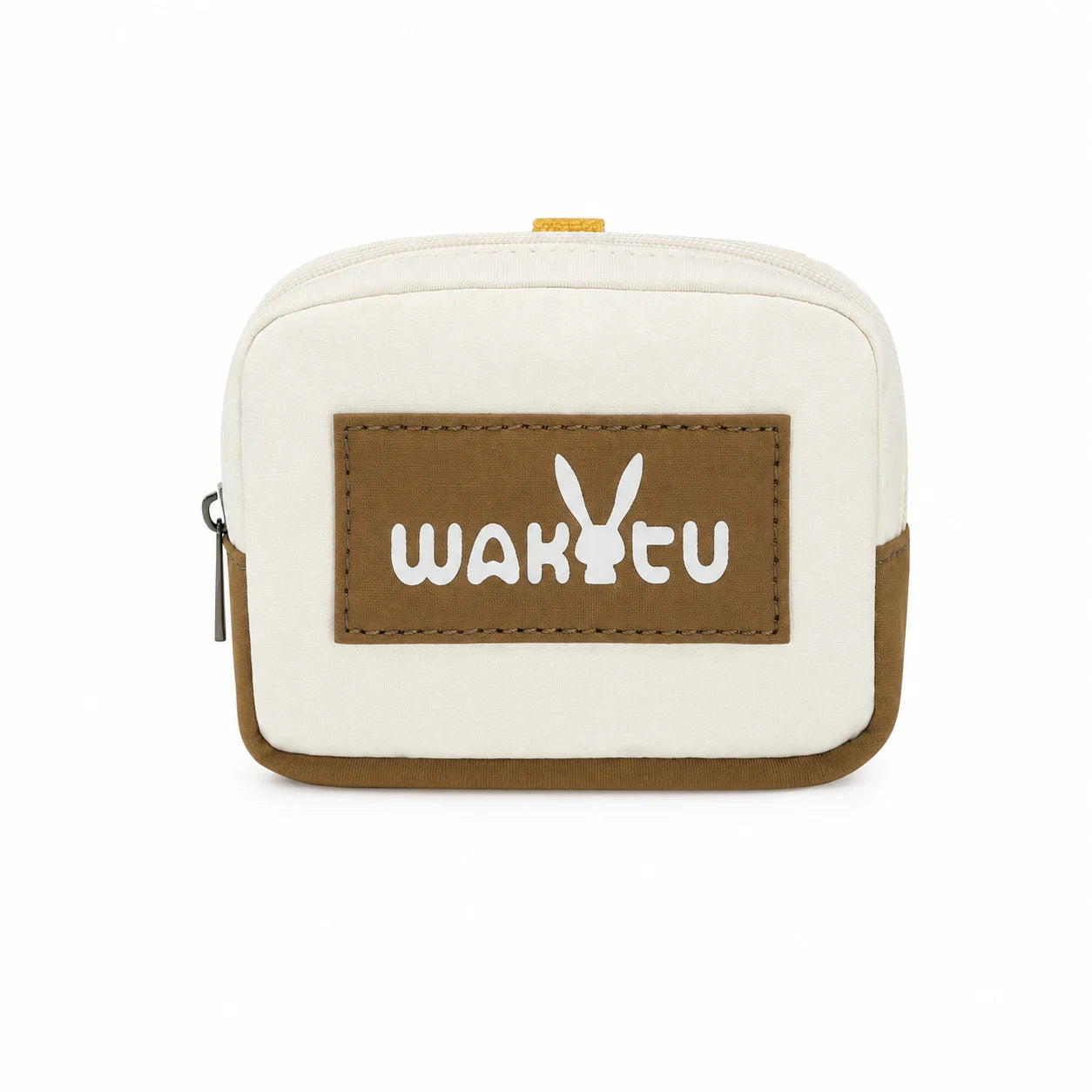 Pawsbetter Clip-On Dog Waste Bag Holder, compact square poop bag holder for leashes and walking bags, sku cream square holder white bg