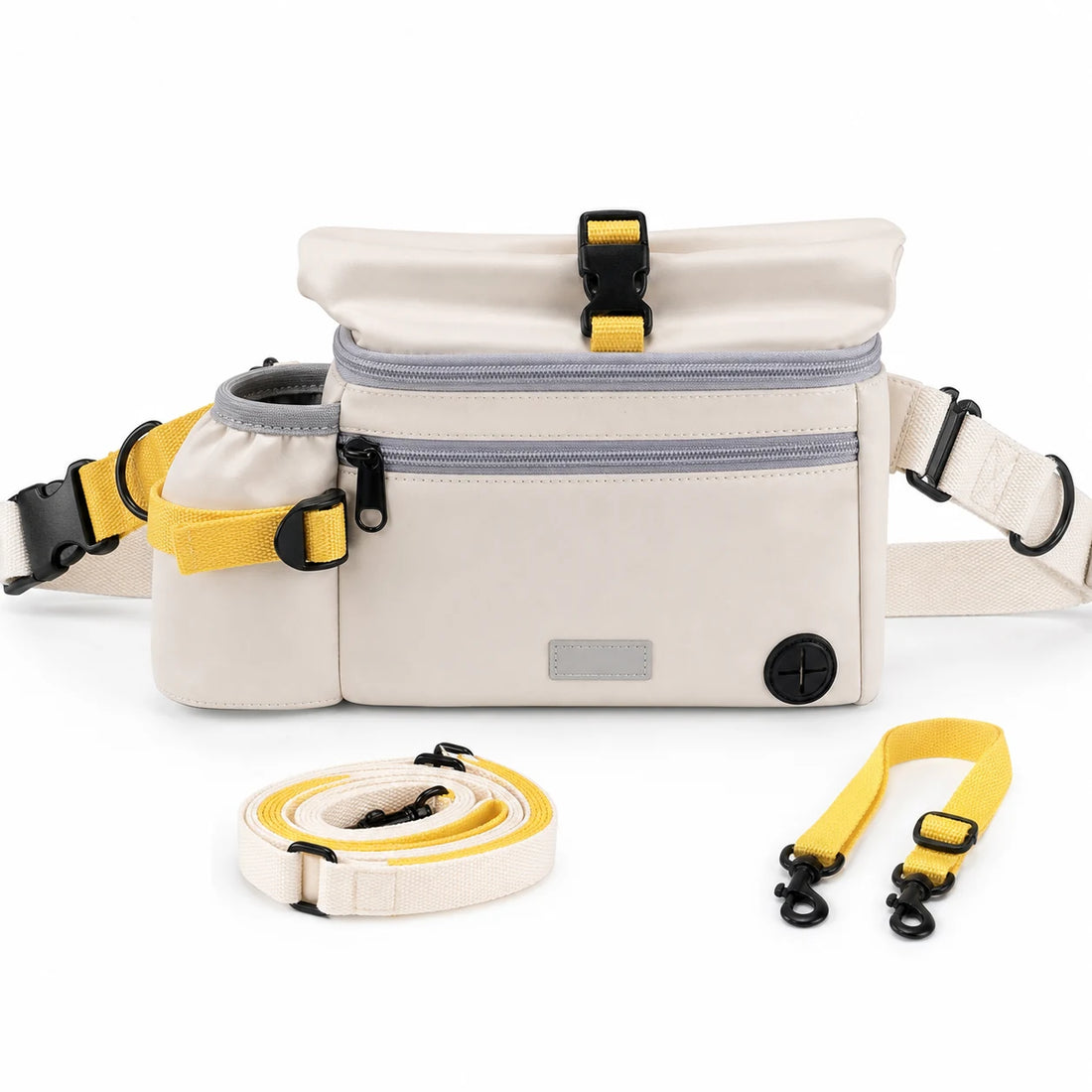 Pawsbetter Leash-Ready Dog Walking Waist Bag, hands-free waist bag with divided storage for dog walks, sku leash ready waist bag kit white bg