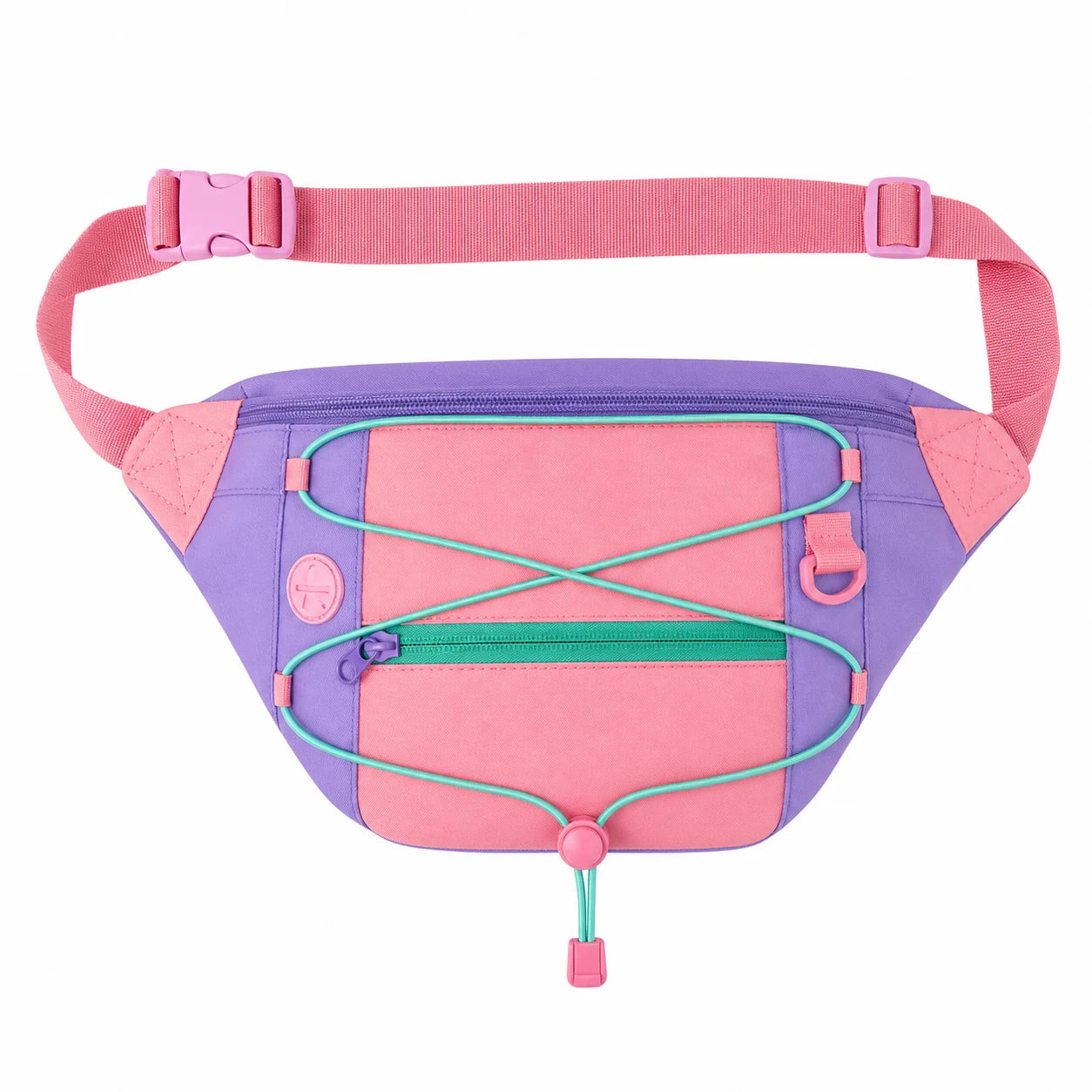 Pawsbetter Magnetic-Closure Dog Walking Bag, compact treat and essentials bag for dog walks, sku pink purple white bg