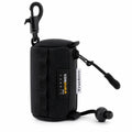 Pawsbetter Keychain Dog Waste Bag Holder, compact clip-on poop bag holder for dog walks, sku black poop bag holder white bg