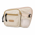 Pawsbetter Leash-Ready Dog Training Waist Bag, lightweight waist bag with bottle holder and divided storage for dog training, cream color product image on white background