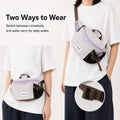 Pawsbetter Everyday Dog Walking Crossbody Bag, lightweight crossbody walking bag with divided storage, two ways to wear feature detail