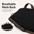 Pawsbetter Everyday Dog Walking Crossbody Bag, lightweight crossbody walking bag with divided storage, breathable mesh back feature detail