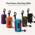 Pawsbetter Keychain Dog Waste Bag Holder, compact clip-on poop bag holder for dog walks, five color poop bag holder overview