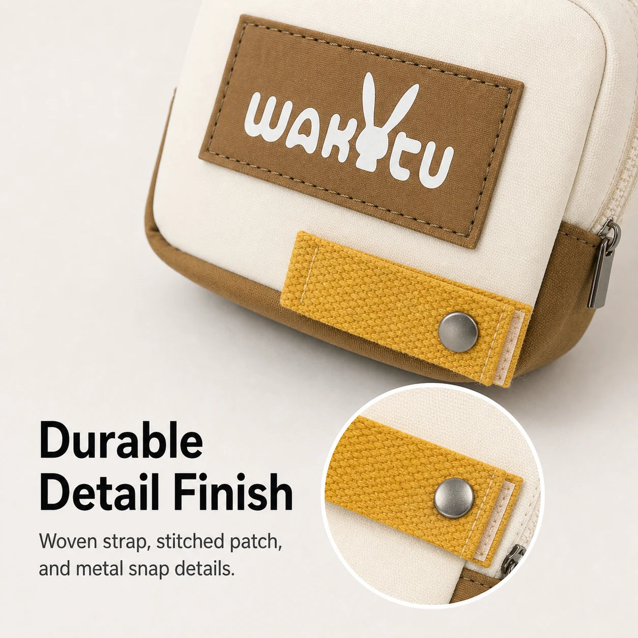 Pawsbetter Clip-On Dog Waste Bag Holder, compact square poop bag holder for leashes and walking bags, durable detail finish feature detail