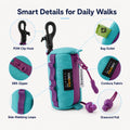 Pawsbetter Keychain Dog Waste Bag Holder, compact clip-on poop bag holder for dog walks, smart details daily walks feature detail overview