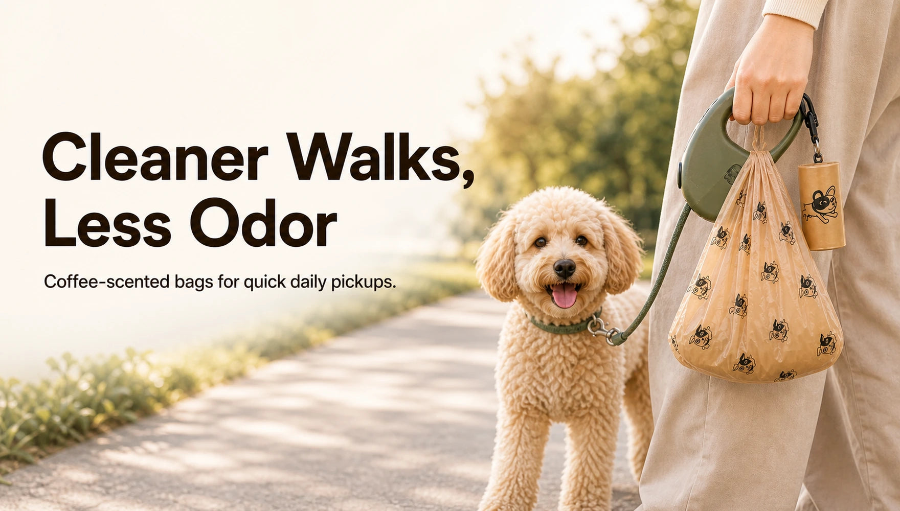 Coffee-scented biodegradable dog poop bags for daily dog walks, kv mobile cleaner walks 1078x1460slider_item_BmkYpU