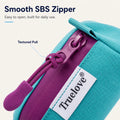 Pawsbetter Keychain Dog Waste Bag Holder, compact clip-on poop bag holder for dog walks, smooth sbs zipper feature detail