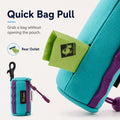 Pawsbetter Keychain Dog Waste Bag Holder, compact clip-on poop bag holder for dog walks, quick bag pull feature detail