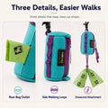 Pawsbetter Keychain Dog Waste Bag Holder, compact clip-on poop bag holder for dog walks, three details easier walks feature detail
