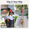 Pawsbetter Keychain Dog Waste Bag Holder, compact clip-on poop bag holder for dog walks, clip it your way carry methods feature detail