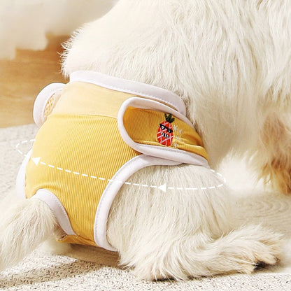 Dog Washble Male&Female Diaper with Velcro yellow