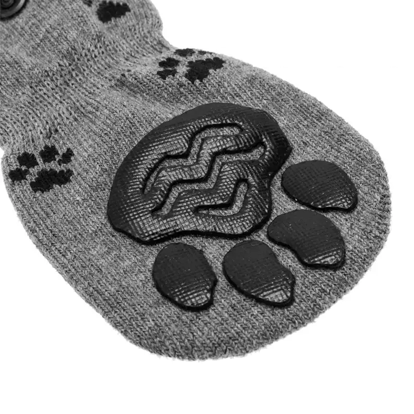 Close-up of black dog non-slip socks