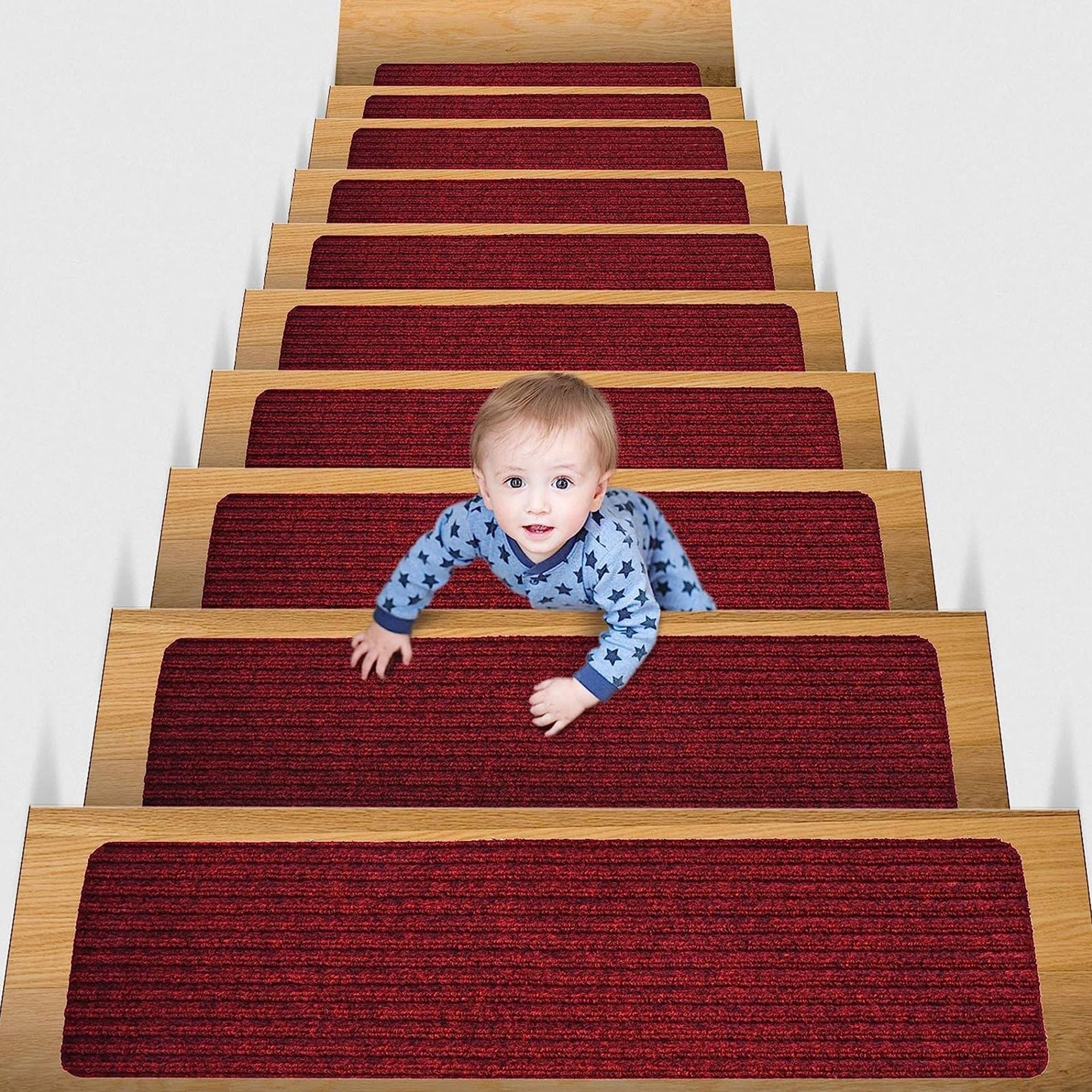 Non-Slip Carpet Mat for Wooden Steps red